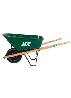 ACE 1-Wheel Pneumatic Tire Steel Wheelbarrow Green and Black 38.5 x 25.5 x 16 cm 7203888  - Image 2