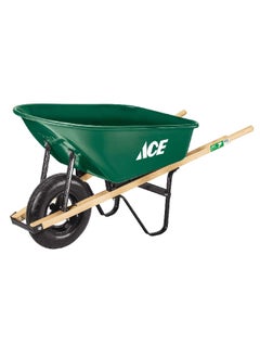 ACE 1-Wheel Pneumatic Tire Steel Wheelbarrow Green and Black 38.5 x 25.5 x 16 cm 7203888  - Image 1