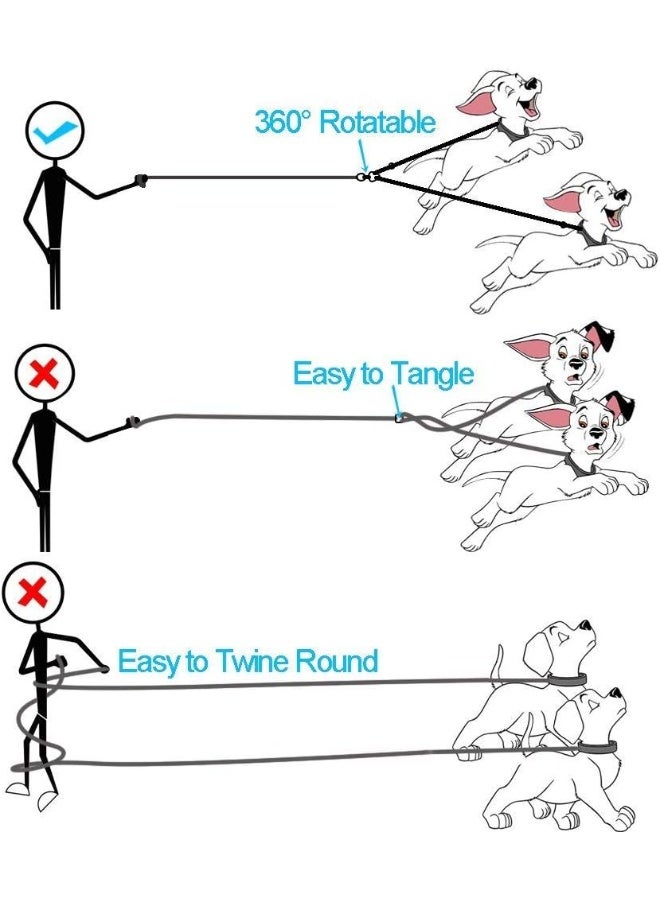 Mumoo Bear Dog Leash Coupler No Tangle Double Dog Dual Adjustable Splitter Lead Trainer Leash For Two Dogs - Image 3