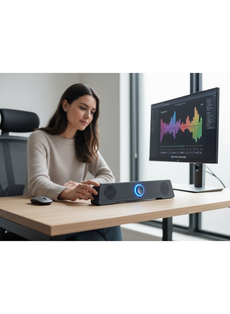 جيرتك سبيكر Jertech S7-01 صوت ستيريو 3D نقي بقدرة 6 واط وموصل 3.5مم – متوافق مع جميع الأجهزة- لون اسود - Image 3