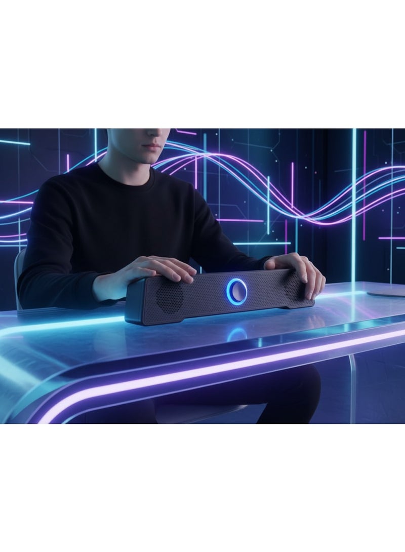 جيرتك سبيكر Jertech S7-01 صوت ستيريو 3D نقي بقدرة 6 واط وموصل 3.5مم – متوافق مع جميع الأجهزة- لون اسود - Image 5