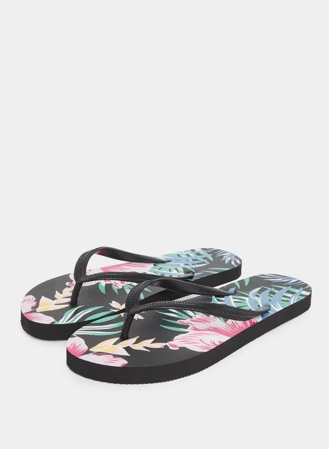 Styli Styli Tropical Print Flip Flops