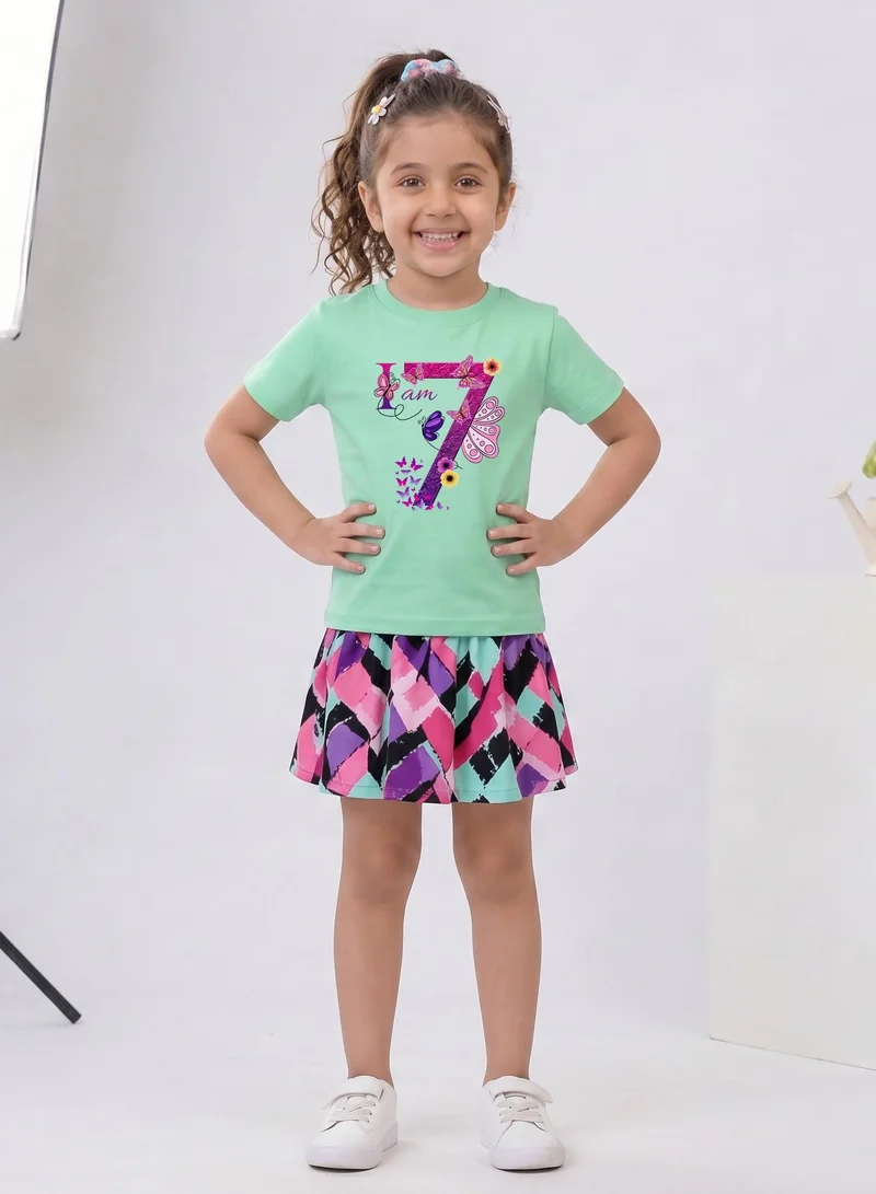 Funkaar Funkaar Birthday Girl, 8th Year Butterfly Birthday Graohic Print T-Shirt