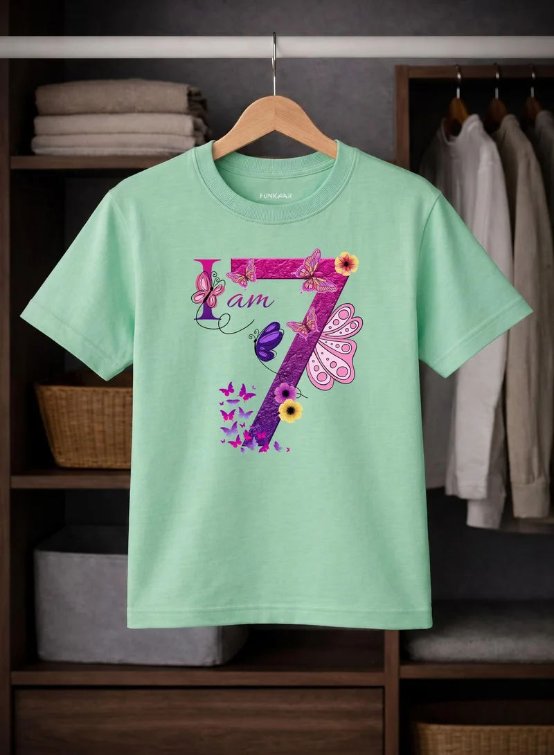Funkaar Funkaar Birthday Girl, 8th Year Butterfly Birthday Graohic Print T-Shirt