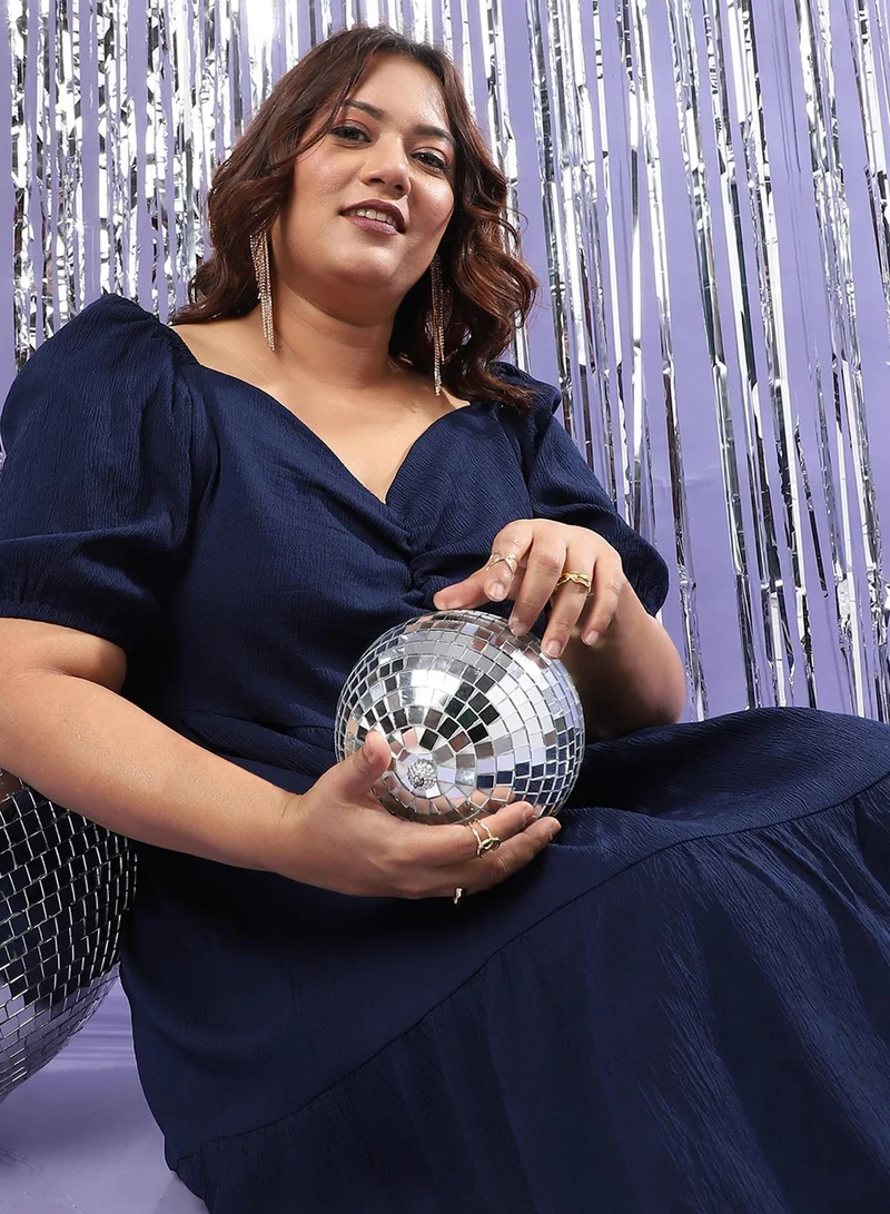 Instafab Plus Gathered Waist Midi Dress