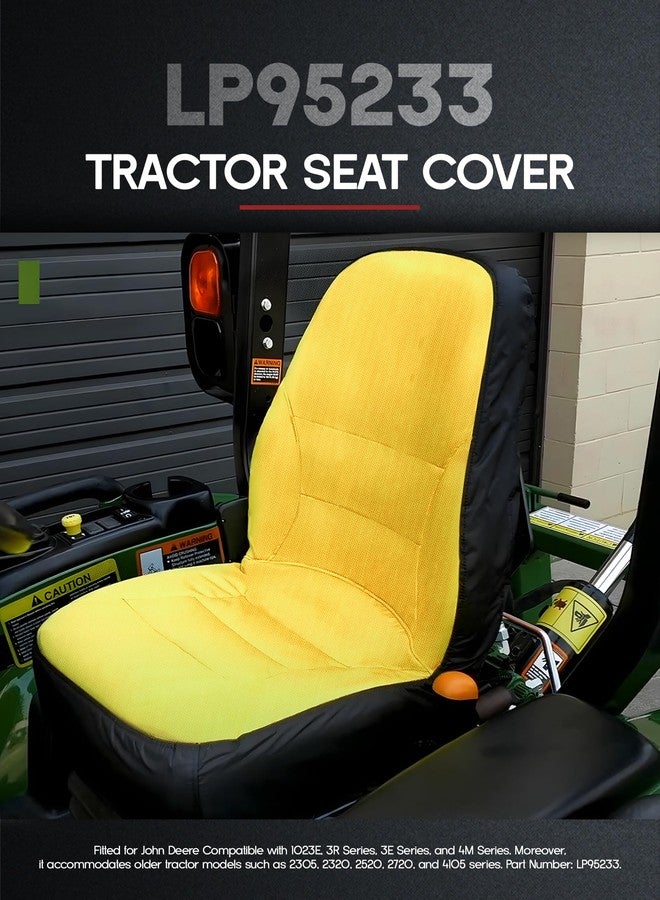 Rogierra LP95233 Upgrade Large Seat Cover Cushioned for John Deere Compact Utility Tractor Seat Back, Up to 18'' High, Compatible with 3E Series, 3R Series, 4M Series,1023E Tractor, Oxford 300D Fabric - Image 2