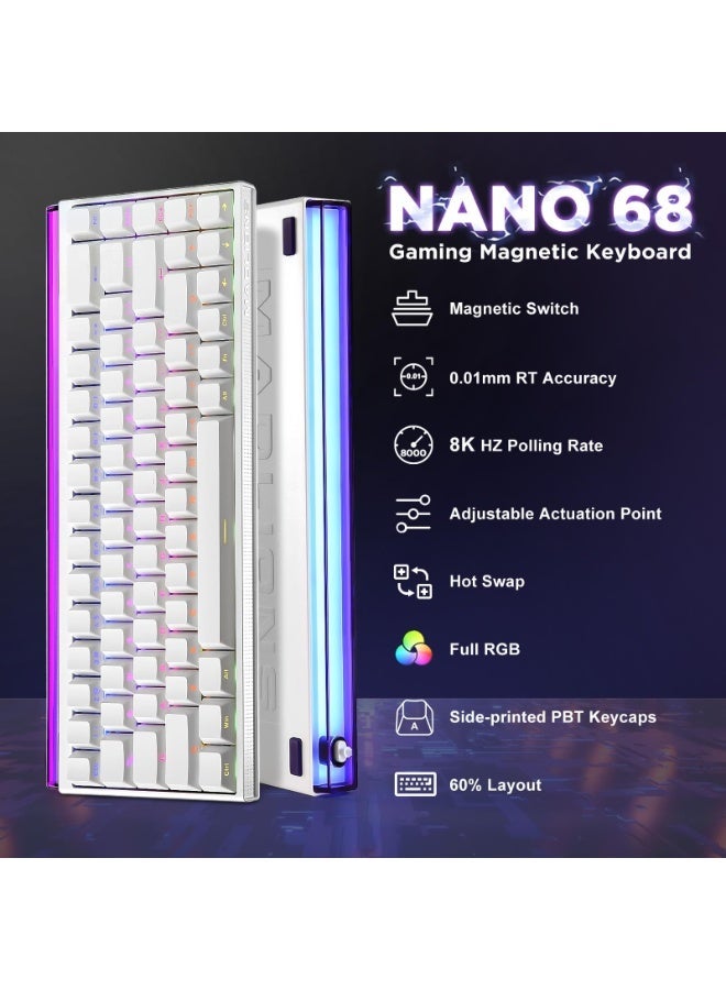 MADLIONS Nano 68 Esports Mechanical Gaming Keyboard, Hall Effect Magnetic Switches, Rapid Trigger Adjustable Actuation,PBT Keycaps,RGB Wired Keyboard for Mac/Win - Image 2