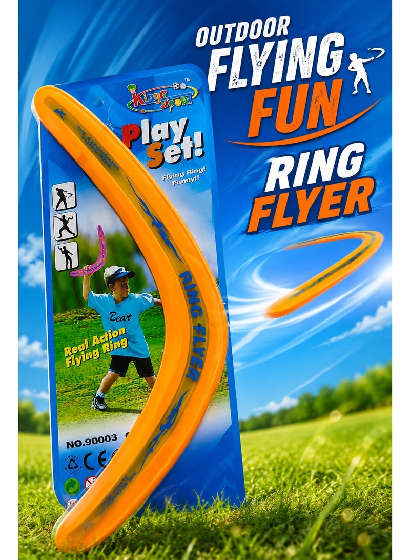 Boomerangs Flying Ring Flyer Toy, Lightweight Orange Outdoor Throwing Ring Play Set for Kids, Park, Beach, Backyard, Garden and Family Fun Games - Image 4
