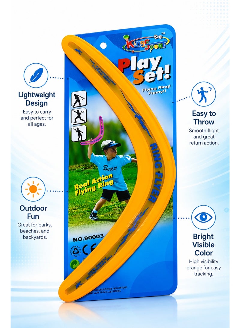 Boomerangs Flying Ring Flyer Toy, Lightweight Orange Outdoor Throwing Ring Play Set for Kids, Park, Beach, Backyard, Garden and Family Fun Games - Image 5