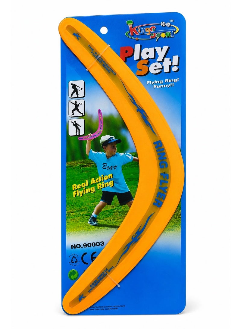 Boomerangs Flying Ring Flyer Toy, Lightweight Orange Outdoor Throwing Ring Play Set for Kids, Park, Beach, Backyard, Garden and Family Fun Games - Image 1
