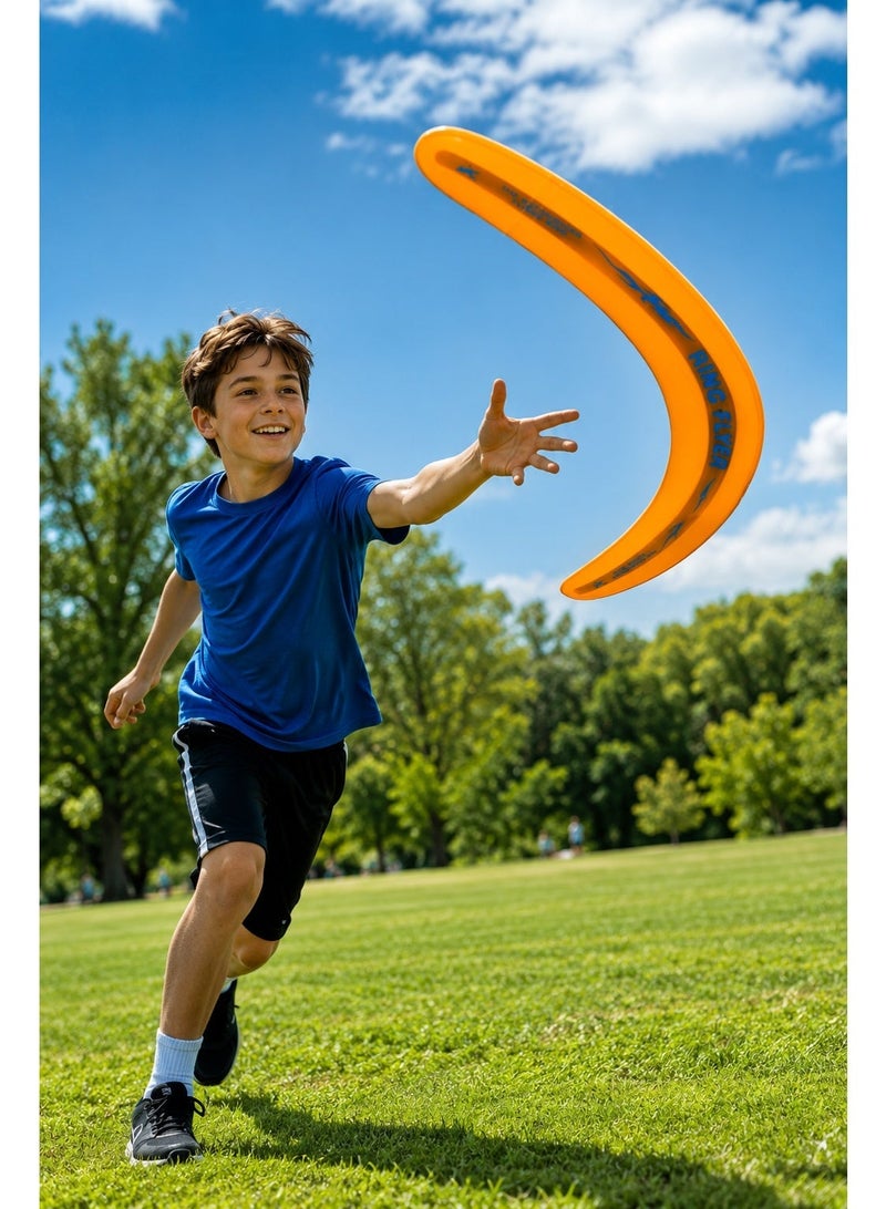 Boomerangs Flying Ring Flyer Toy, Lightweight Orange Outdoor Throwing Ring Play Set for Kids, Park, Beach, Backyard, Garden and Family Fun Games - Image 2