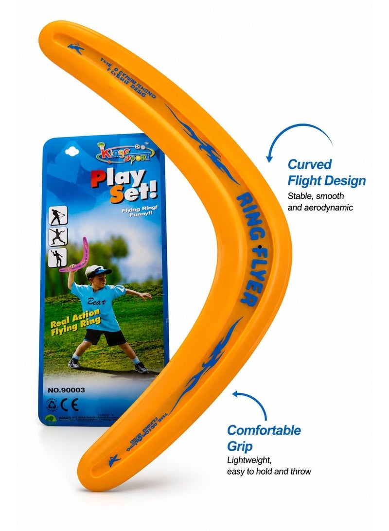 Boomerangs Flying Ring Flyer Toy, Lightweight Orange Outdoor Throwing Ring Play Set for Kids, Park, Beach, Backyard, Garden and Family Fun Games - Image 3