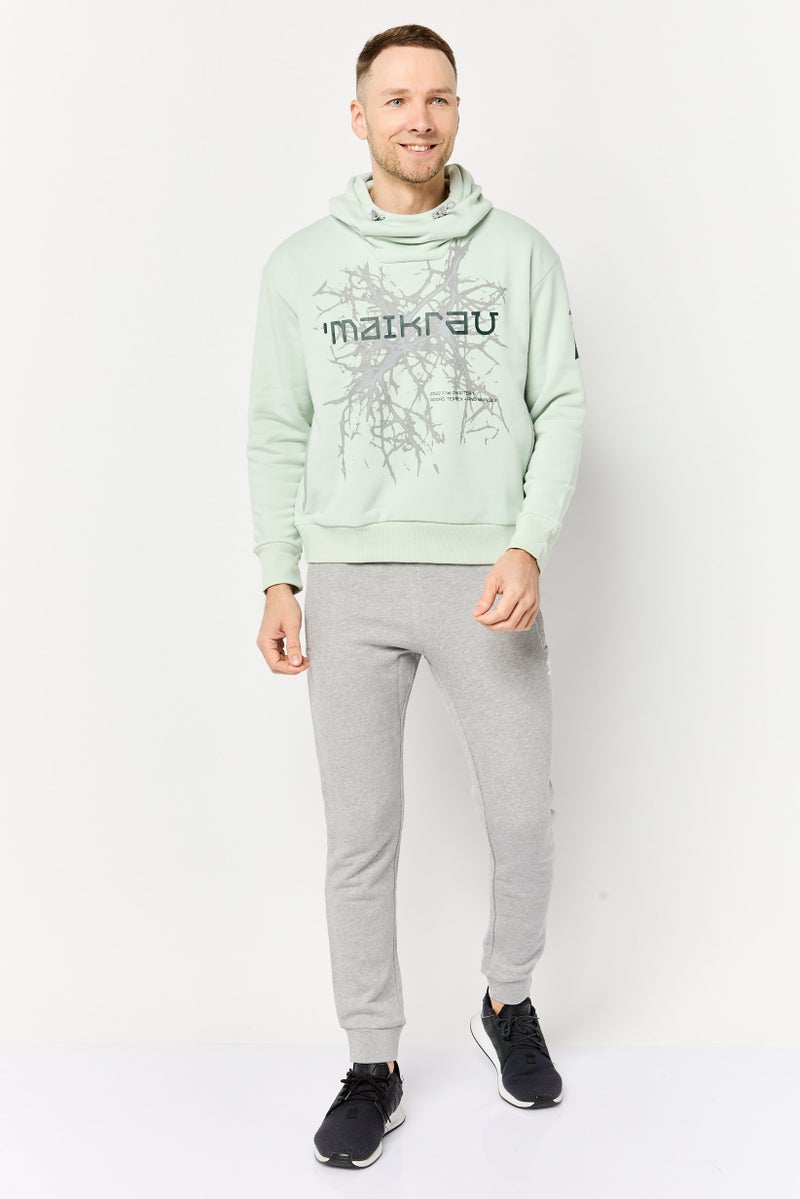 Adidas Men Sportswear Fit Long Sleeves Outdoor Hoodie, Mint Green - Image 2