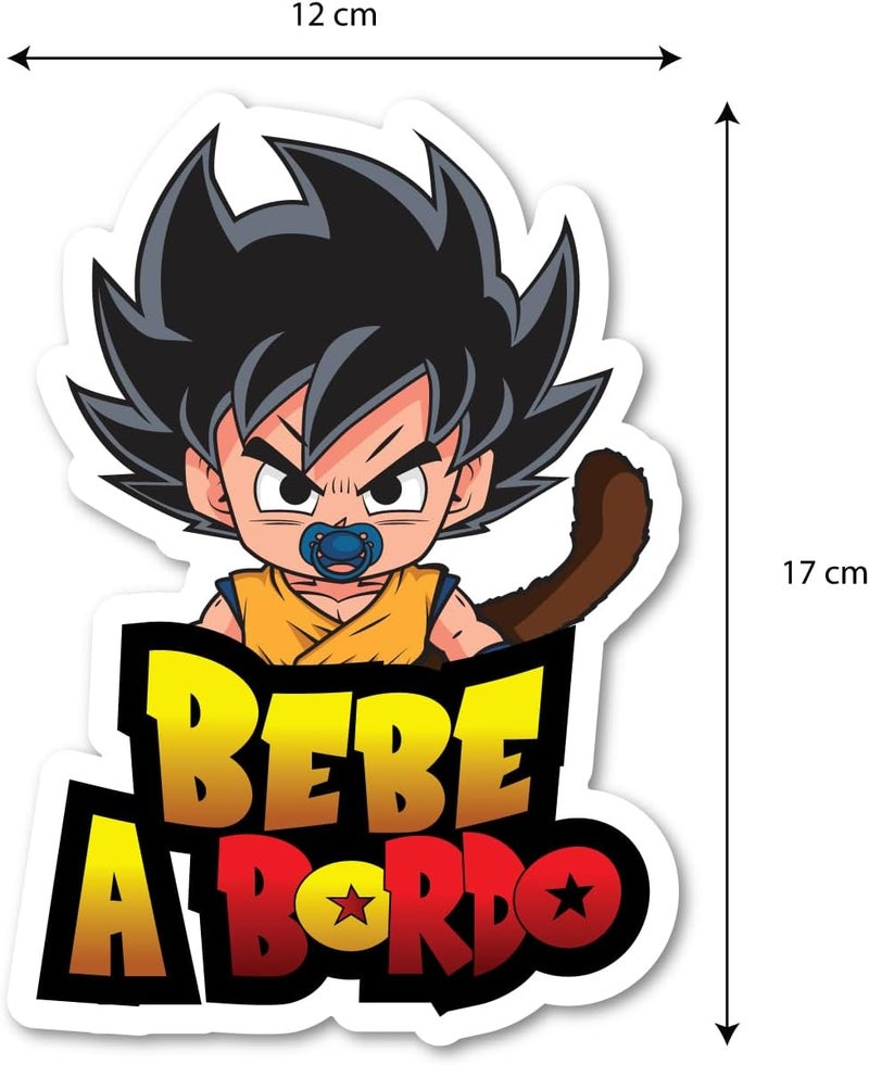 ARS ''Saiyan Baby on Board Car Sticker'' 13 x 18 cm Vinyl Easy to Stick, Baby on Board, Sticker Car, Truck, Motorhome (Colour) - Image 2