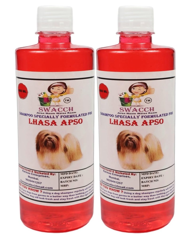 swacch Shampoo | Puppy Safe Shampoo | PH Balanced | Ditch to Itch for Lhasa Apso Dog Shampoo 500ml Pack of 2 (Strawberry) + Spike Ball Chew Toy Combo Pack - Image 2