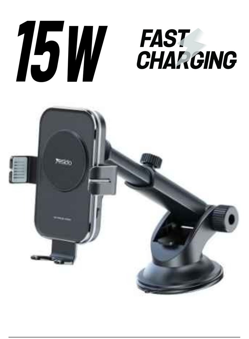 Yesido 15w Wireless Fast Charging Smart Recognition Wireless Phone Holder - Image 1