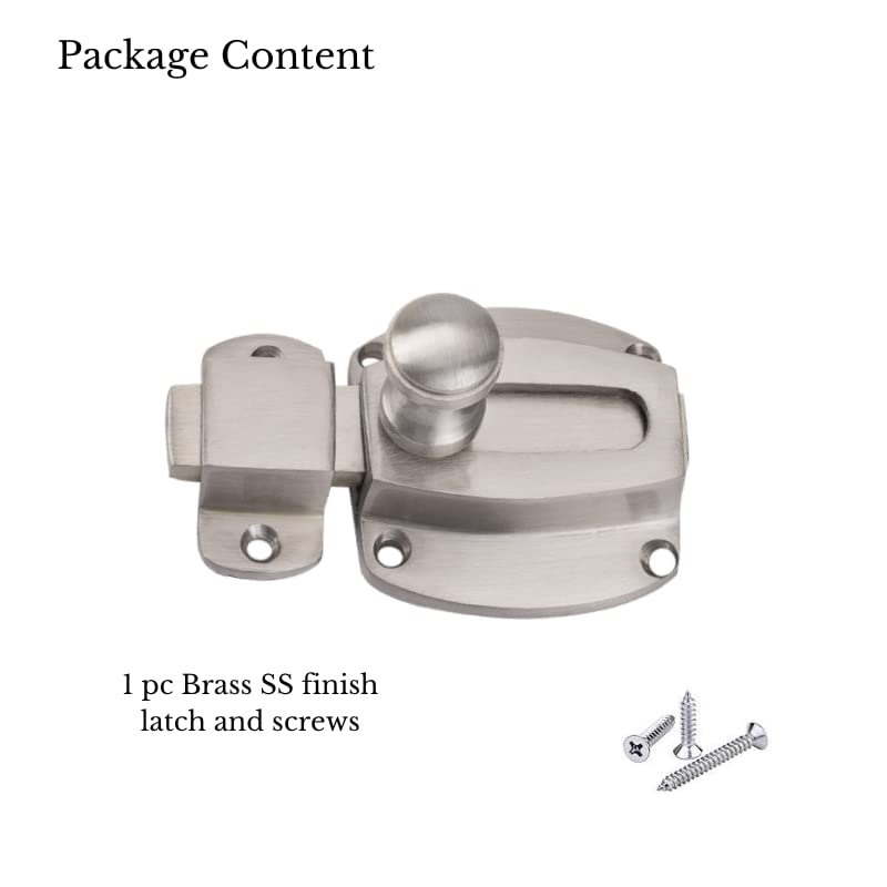 Sardar Brass Door Latch SS Finish| Baby Latch Lock| Sliding Latch Lock| Tower Bolt for Home, Office, Kitchen, Bathroom - Image 4