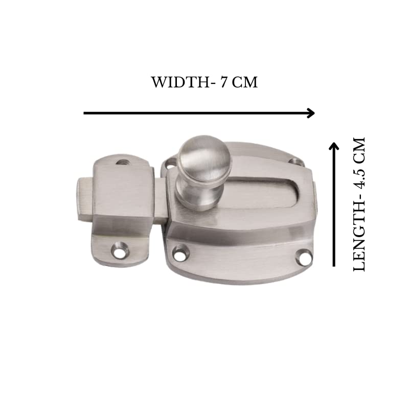 Sardar Brass Door Latch SS Finish| Baby Latch Lock| Sliding Latch Lock| Tower Bolt for Home, Office, Kitchen, Bathroom - Image 3