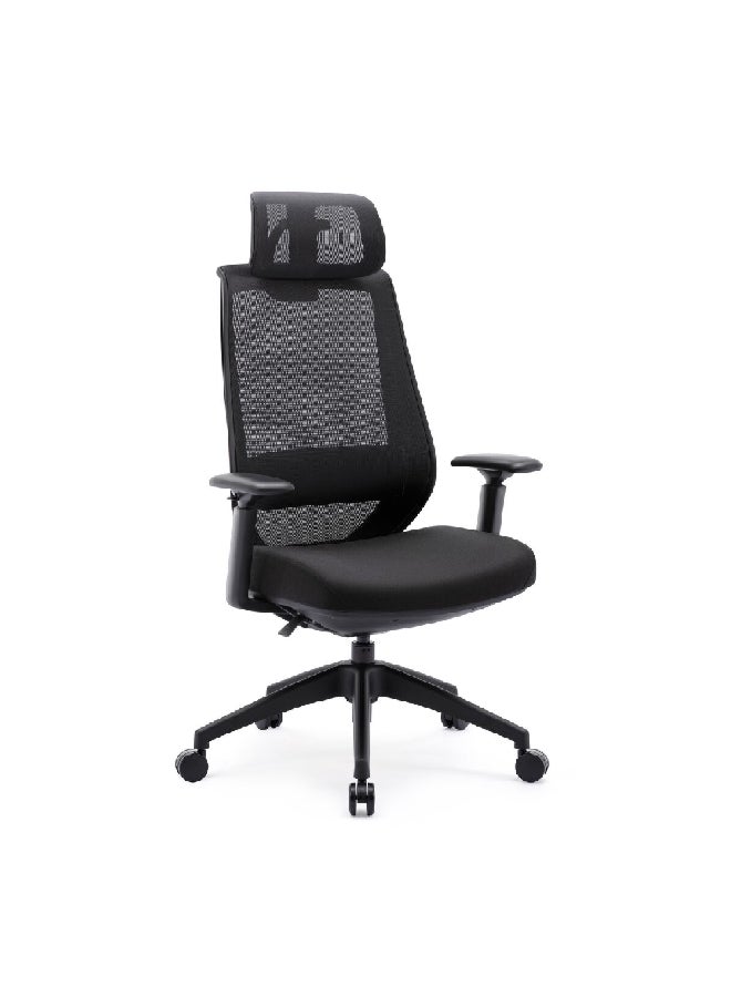 High Back Ergonomic Mesh Office Chair with Wheels Black 77 x 42 x 66 cm MC-1139E