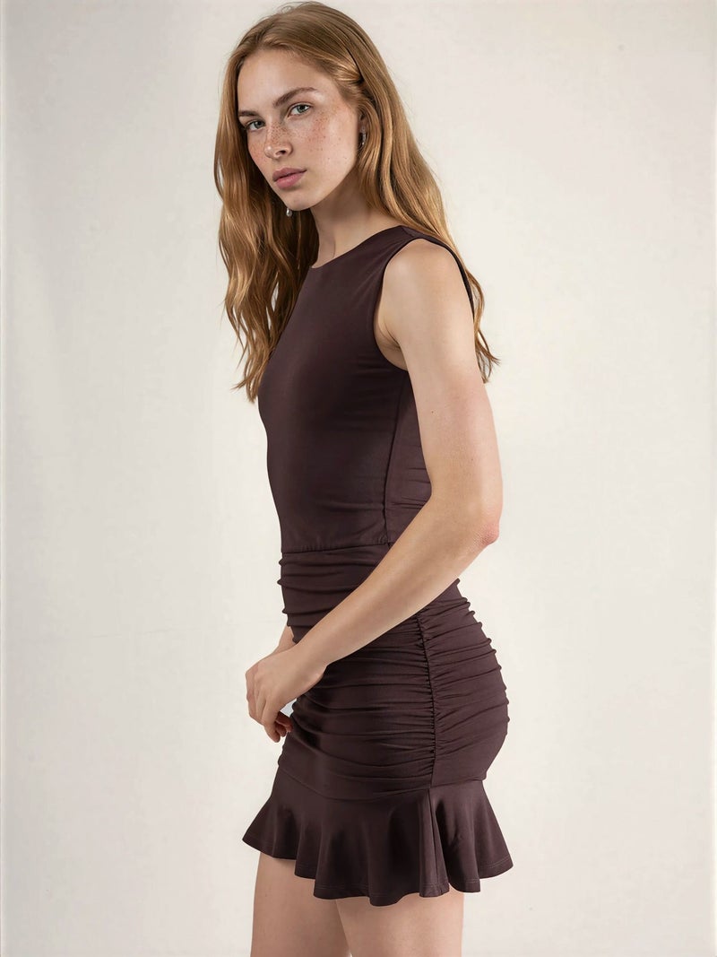 HICCUP Frilly Mini Bodycon Dress - Image 4