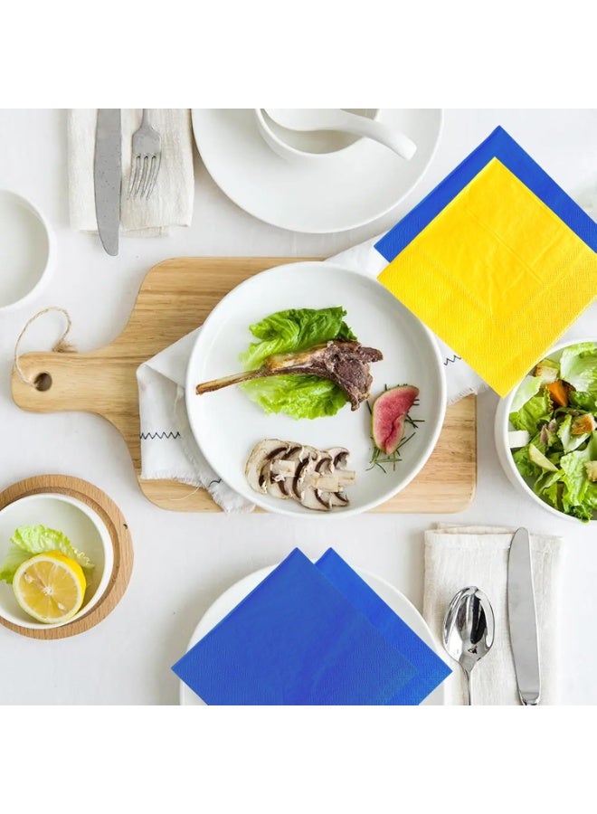 SUNSAR 60pcs Colorful Party Napkins, Rainbow Paper Napkins Multicolor Square Serviettes 2 Ply for Party Wedding Birthday Decoration (25x25cm) - Image 4