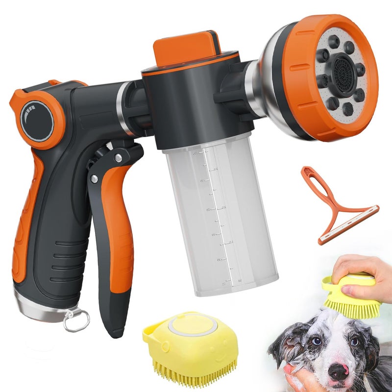 Hongmai Garden Hose Nozzle8 Patterns Hose Sprayer High PressureHeavy Duty Dog WashMetal Water Hose Nozzle with Soap DispenserCar Wash Foam Gun With Pets Things - Image 2