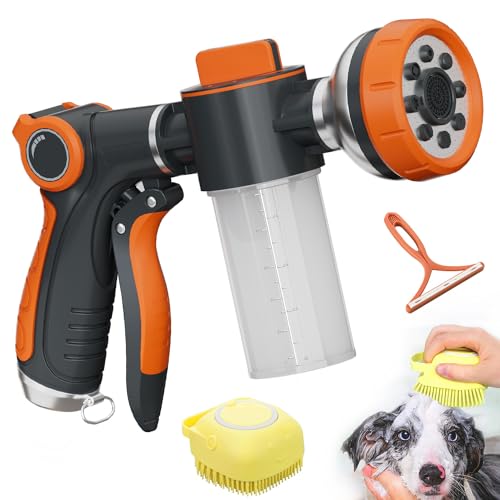 Hongmai Garden Hose Nozzle8 Patterns Hose Sprayer High PressureHeavy Duty Dog WashMetal Water Hose Nozzle with Soap DispenserCar Wash Foam Gun With Pets Things - Image 1