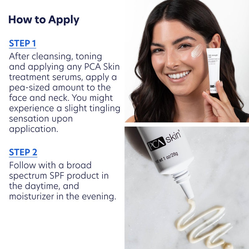PCA SKIN Strength Max Vitamin E and Vitamin C Serum, Anti Wrinkle Face Serum for Brightening Skin, 1.0 fl oz Tube - Image 2