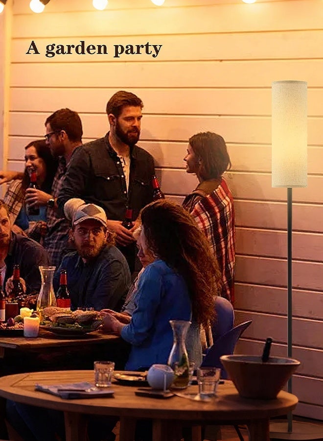 APEX Floor Lamp for Living Room, Stand Up Lamp with Foot Switch & Linen Lampshade, Aesthetic Floor Lamps with 3 Color Temperature for Bedroom, Bright Black Pole Standing Lamps - Image 3