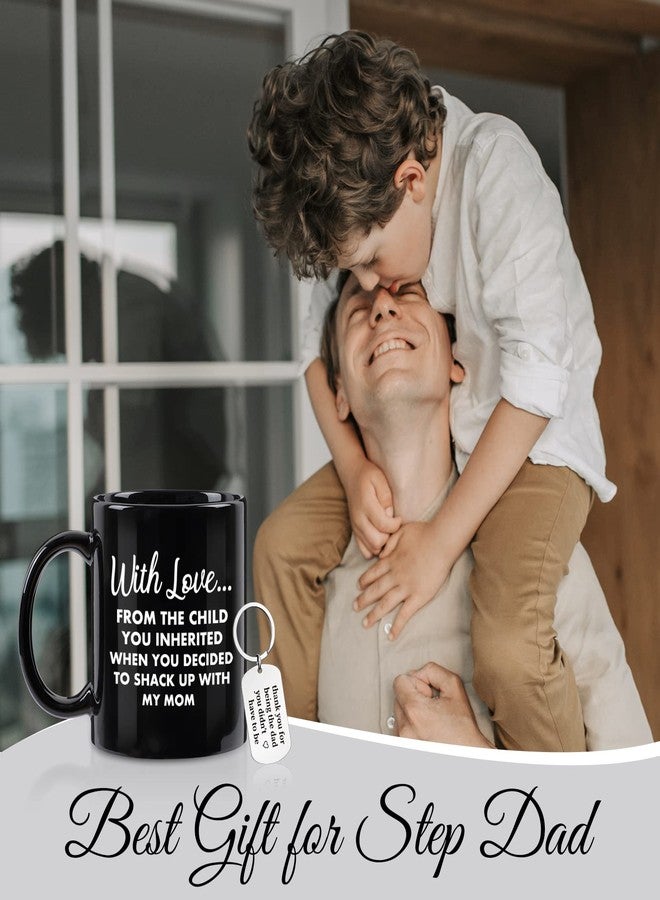 Cabtnca Step Dad Fathers Day Gift, Funny Coffee Mug 11Oz With Keychain, Fathers Day Birthday Gifts for Step Dad from Daughter, From The Child You Inherited - Image 2