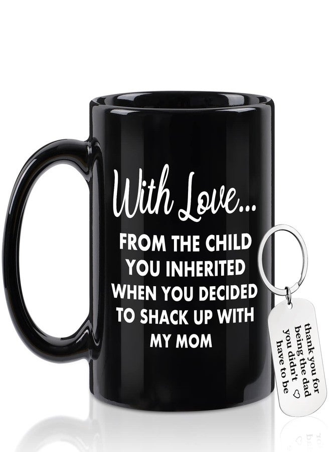 Cabtnca Step Dad Fathers Day Gift, Funny Coffee Mug 11Oz With Keychain, Fathers Day Birthday Gifts for Step Dad from Daughter, From The Child You Inherited - Image 1