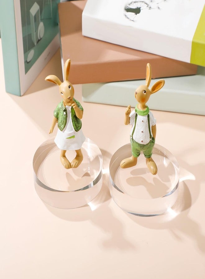 Barydat مجموعة باريدات من 4 قطع من مكعبات العرض الأكريليكية المستديرة الشفافة المصقولة، حامل عرض مجوهرات، قاعدة عرض خواتم وكؤوس للطاولة (4 بوصات × 4 بوصات × 1 بوصة). - Image 3