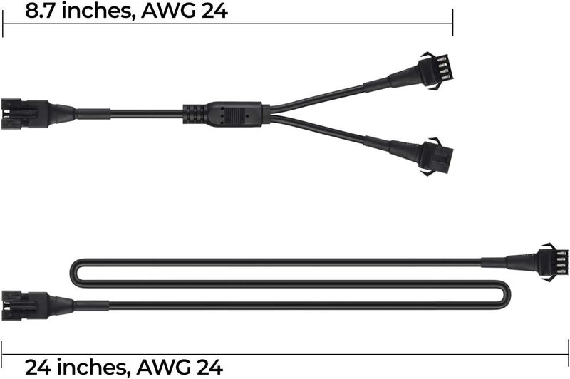 DITRIO 4pcs 2-Feet Extension Cords and 3pcs 2-Way Splitters for Underglow RGB LED Strip Light Kits on Motorcycles Trikes Golf Carts ATVs EXT-2FT - Image 5