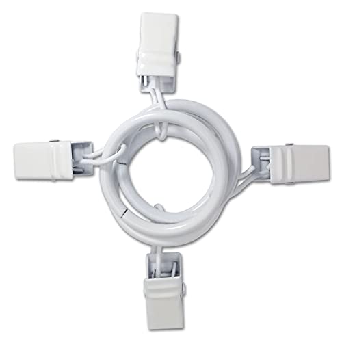 LLPJS 44 Pack Curtain Rings with Clips, Curtain Clip Rings Hooks, Bow Hanger Clips for Hanging Drapery Drapes Bows, Ring 1 inch Interior Diameter, Fits up to 5/8" Rod, White - Image 4