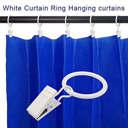 LLPJS 44 Pack Curtain Rings with Clips, Curtain Clip Rings Hooks, Bow Hanger Clips for Hanging Drapery Drapes Bows, Ring 1 inch Interior Diameter, Fits up to 5/8" Rod, White - Image 5