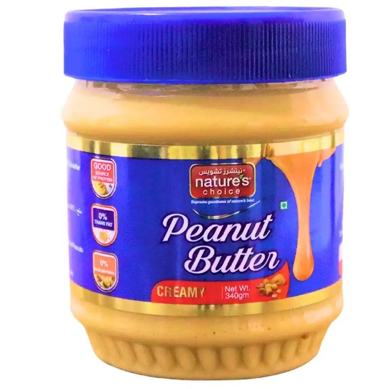 Natures Choice Peanut Butter Creamy With Fully Hydrogenated Soybean Oil- 340gms - Image 1