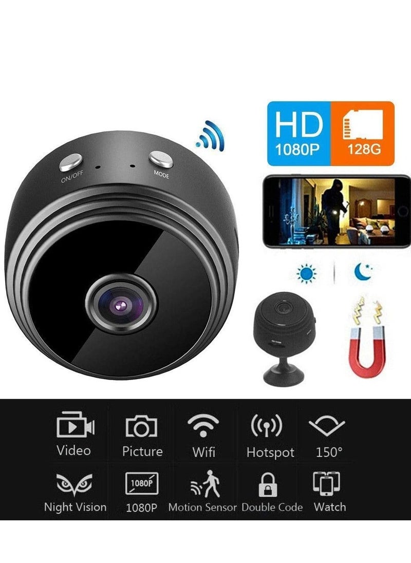 Generic - Mini Hidden Camera WiFi Small Wireless Video Camera Full HD 1080P Night Vision Motion Sensor Support SD Card for iPhone Android Video Detection Security Nanny Surveillance Cam (Black) - Image 1