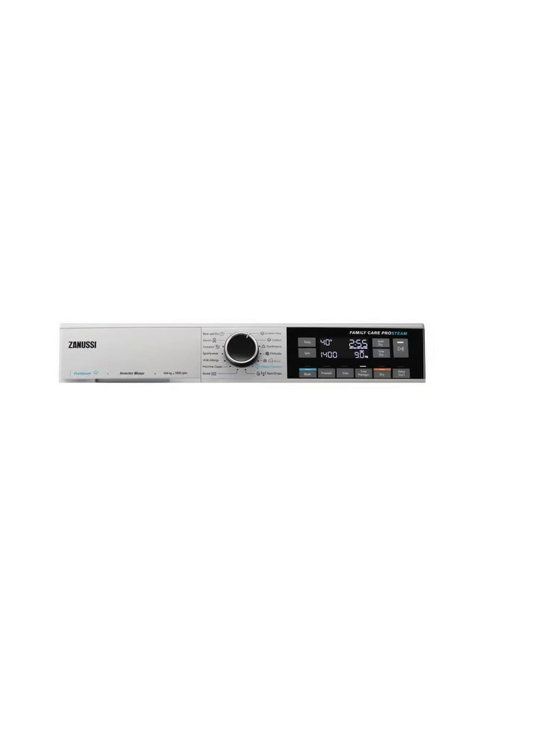 ZANUSSI Zanussi Front Load Washing Machine 10 KG with Dryer 6 KG, Silver, inverter motor - Italy – ZWD11683NS  - Image 2