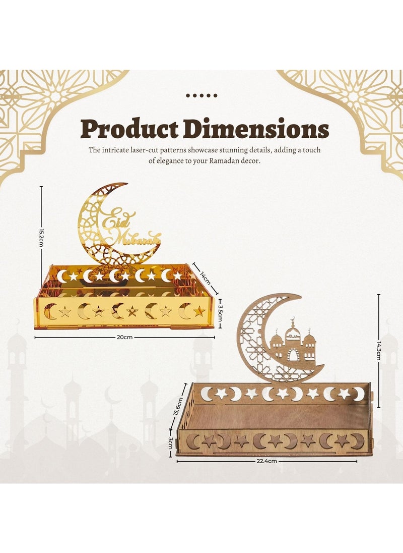 Home Smart Home Smart Ramadan Party Serving Tray for Ramadan Decoration for Home Food Holder Table and Party Favor  - Image 2