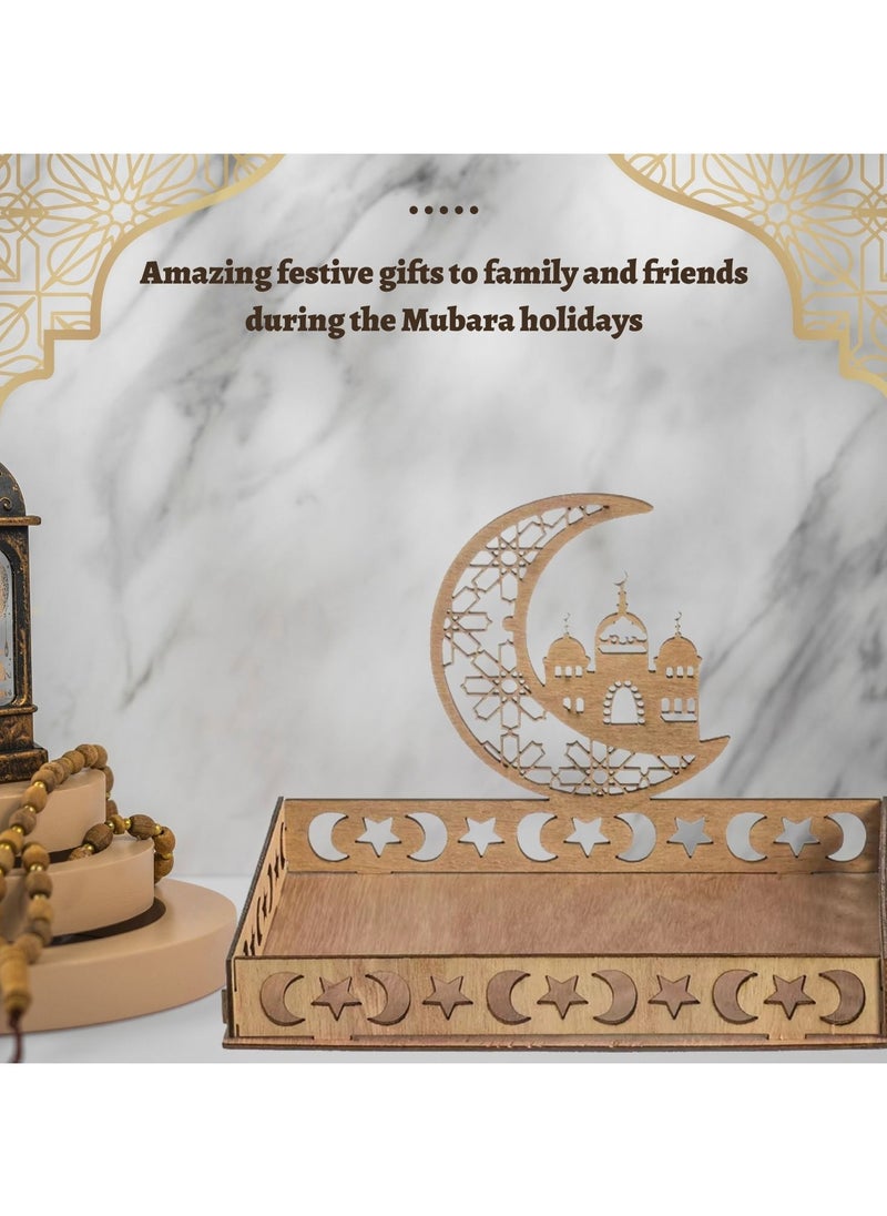 Home Smart Home Smart Ramadan Party Serving Tray for Ramadan Decoration for Home Food Holder Table and Party Favor  - Image 3