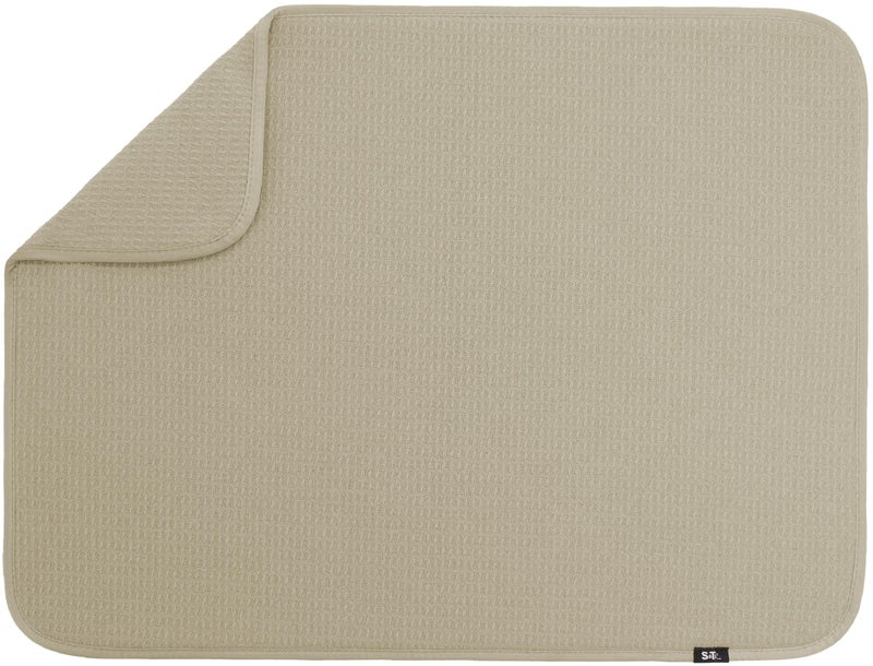 ST INC Dish Drying Mat XL 18 x 24 Absorbent Microfiber Kitchen Counter Mat Dish Drying Pad for Dishes Utensils Pots and Pans Extra Large Pure Cashmere