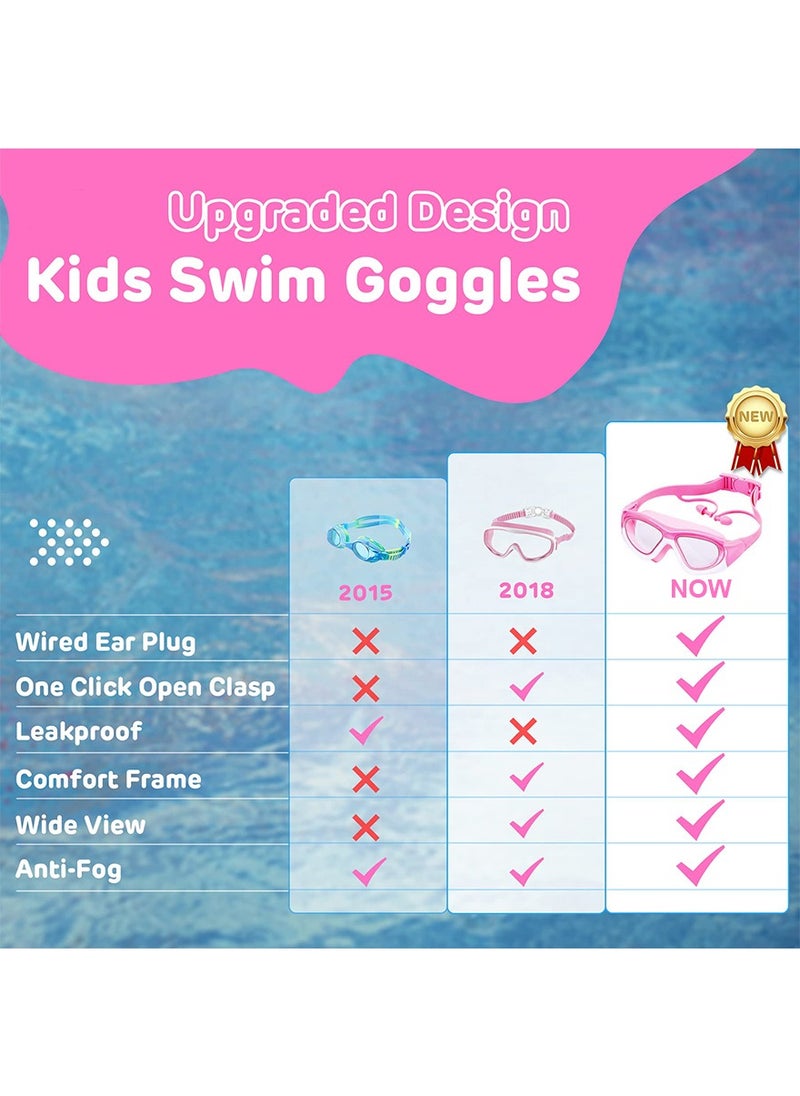 ZERIFAM Kids Swimming Goggles, Anti-Fog No Leak Proof Waterproof Kids Swim Goggles with Soft Silicone, UV Protection Clear Vision Swimming Goggles Suitable for Kids 3-14 Boys and Girls  - Image 2
