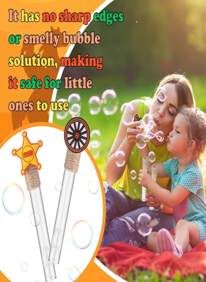 Vinsot 36 Pcs Western Cowboy Party Favors Cute Cowboy Bubble Wands for Kids Mini Bubble Wands Tube Toys Bulk for Birthday Gift Goody Bags Stuffer Classroom Prizes - Image 3