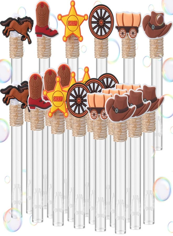 Vinsot 36 Pcs Western Cowboy Party Favors Cute Cowboy Bubble Wands for Kids Mini Bubble Wands Tube Toys Bulk for Birthday Gift Goody Bags Stuffer Classroom Prizes - Image 1