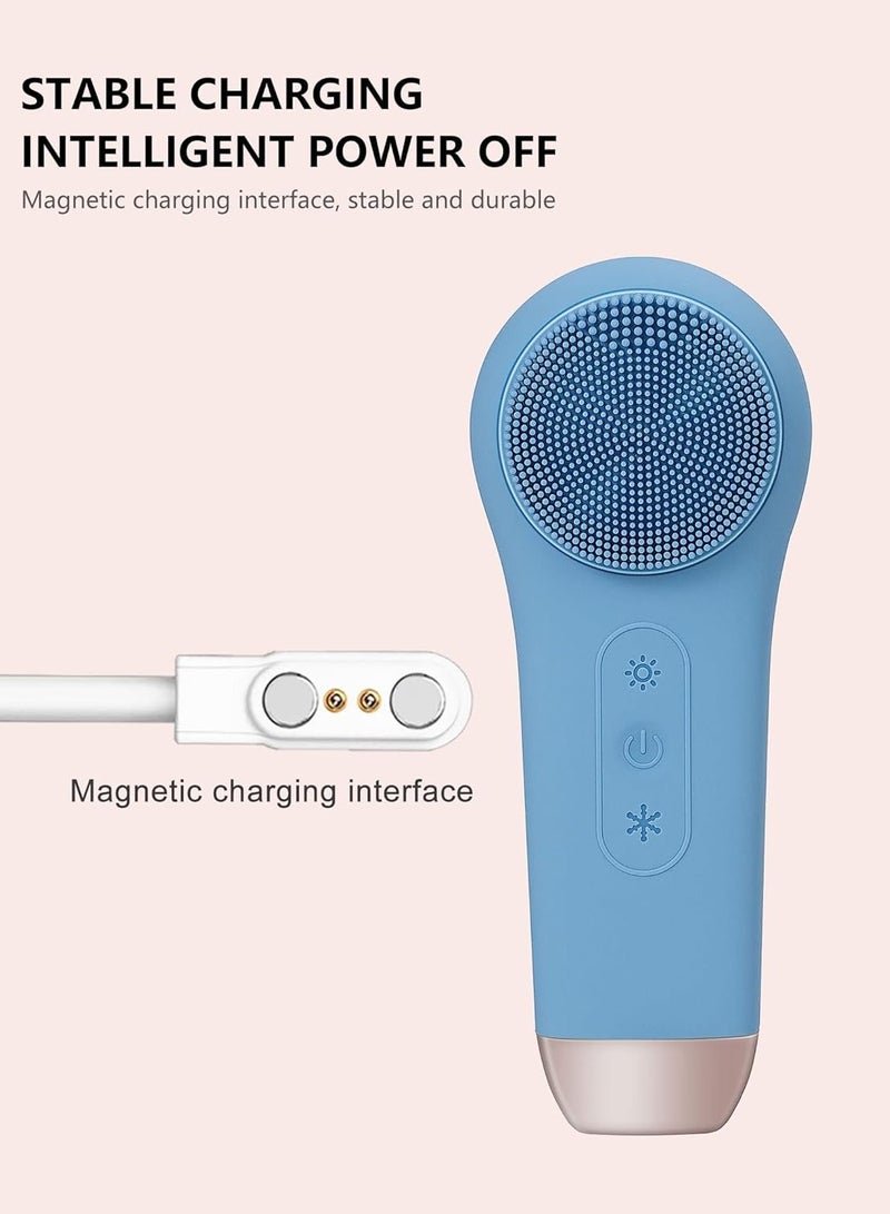 عام فرشاة تنظيف الوجه القابلة لإعادة الشحن، أداة شفط إزالة الرؤوس السوداء، مقاومة للماء IPX7 3 في 1 من السيليكون للتقشير والتدليك وتنظيف المسام العميق - Image 3