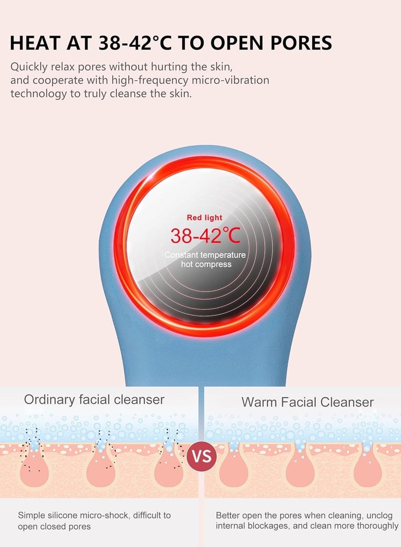 عام فرشاة تنظيف الوجه القابلة لإعادة الشحن، أداة شفط إزالة الرؤوس السوداء، مقاومة للماء IPX7 3 في 1 من السيليكون للتقشير والتدليك وتنظيف المسام العميق - Image 2