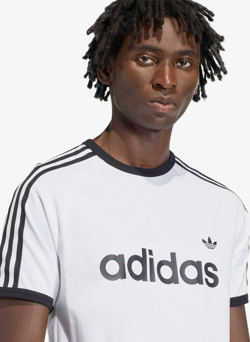 Adidas Originals WHITE 3-Stripes Slim Ringer T-Shirt for Men | Best Price UAE
