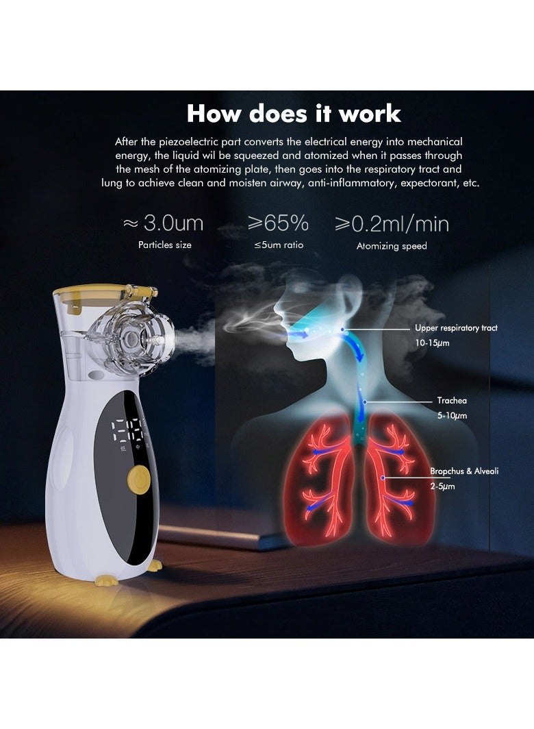 general Household Nebulizer Ultra-Quiet Portable Nebulizer Compact Nebulizer with Auto-Cleaning Mode Nebulizer for Adults Kids Travel and Home Use - Image 3