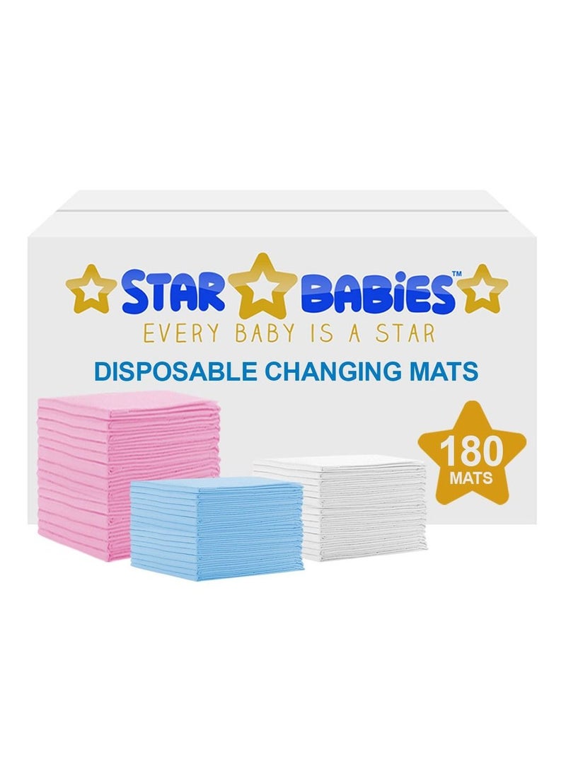 ستار بيبيز - حصائر تغيير ملابس يمكن التخلص منها (45x60 سم) كبيرة ، عبوة من 180 - متنوعة - Image 1