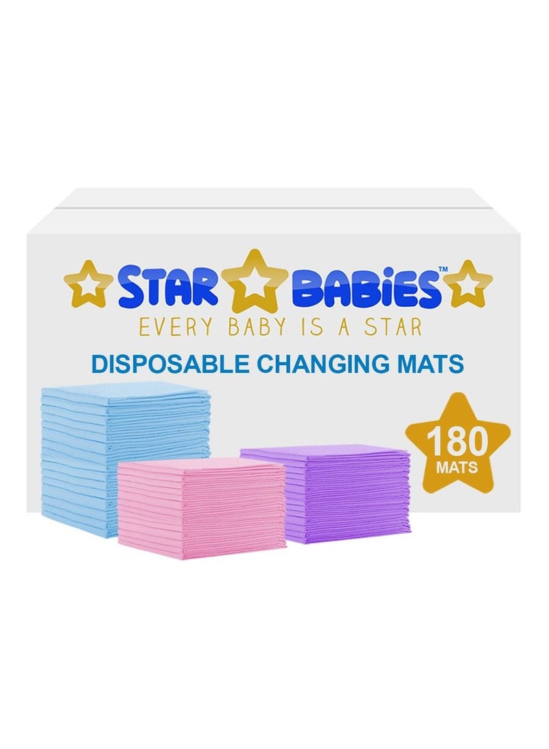 ستار بيبيز - حصائر تغيير ملابس يمكن التخلص منها (45x60 سم) كبيرة ، عبوة من 180 - متنوعة - Image 4